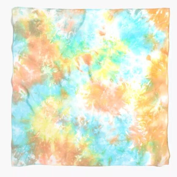 New‎ Madewell Silk Tie-Dye Bandana, rainbow color - Picture 2 of 6